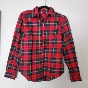 Womens Plaid Button Up